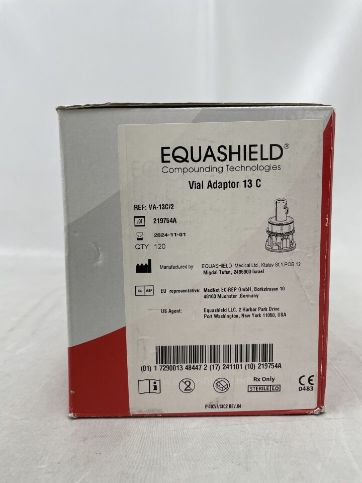 VA-13C/2 - EQUASHIELD MEDICAL - Closed System for Drug Transfer (CSDT) Vial Adaptor 13 C, (BX/120) - ( Expiry Date: 2024-11-01 )