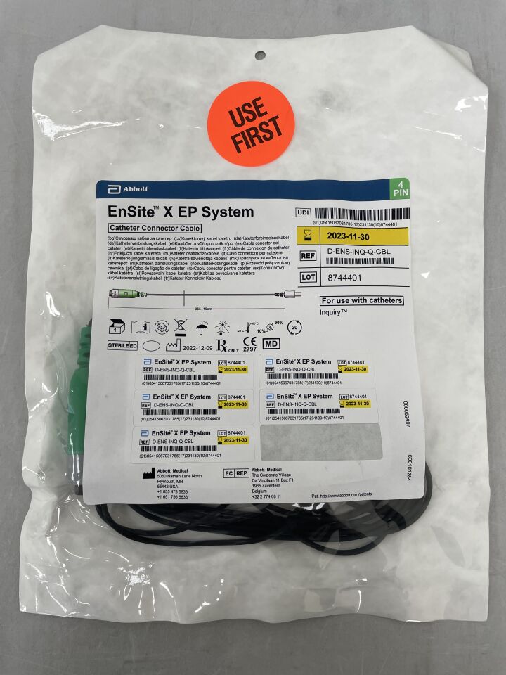 D-ENS-INQ-Q-CBL - ABBOTT - EnSite X EP System Catheter Connector Cable for Inquiry, 4 Pin, (EA) - ( Expiry Date: 2023-11-30 )