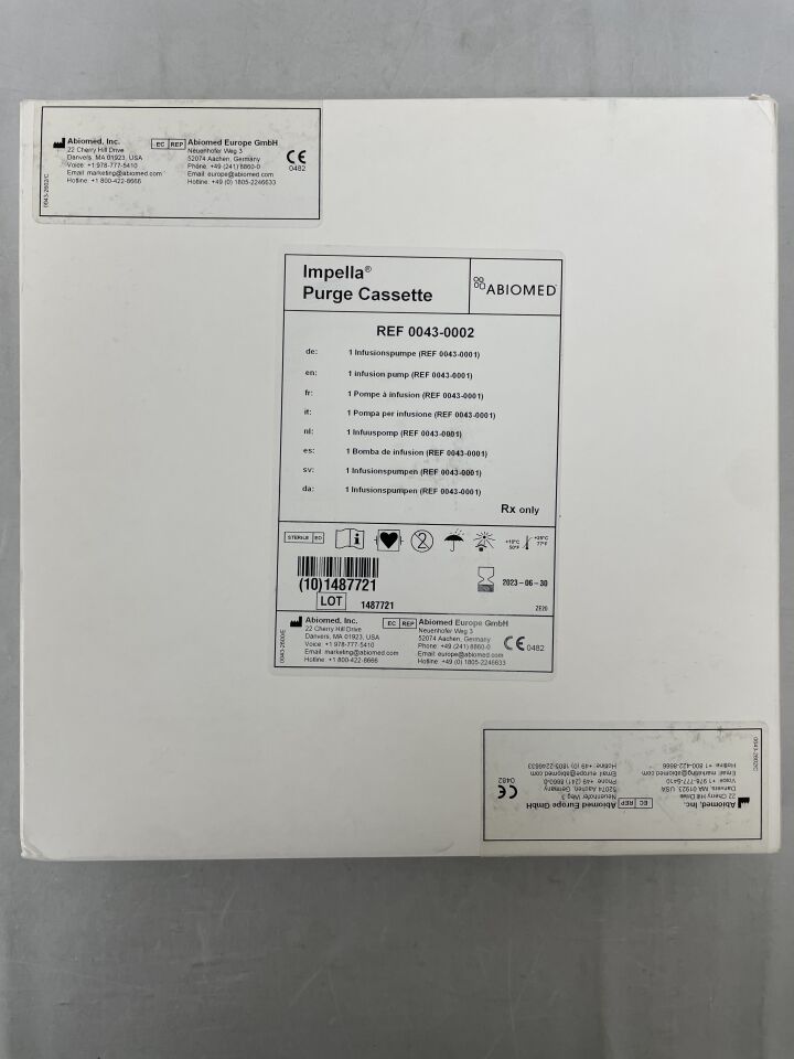 0043-0002 - ABIOMED - Purge Cassette for the Impella Controller, (BX/1) - ( Expiry Date: 2023-06-30 )