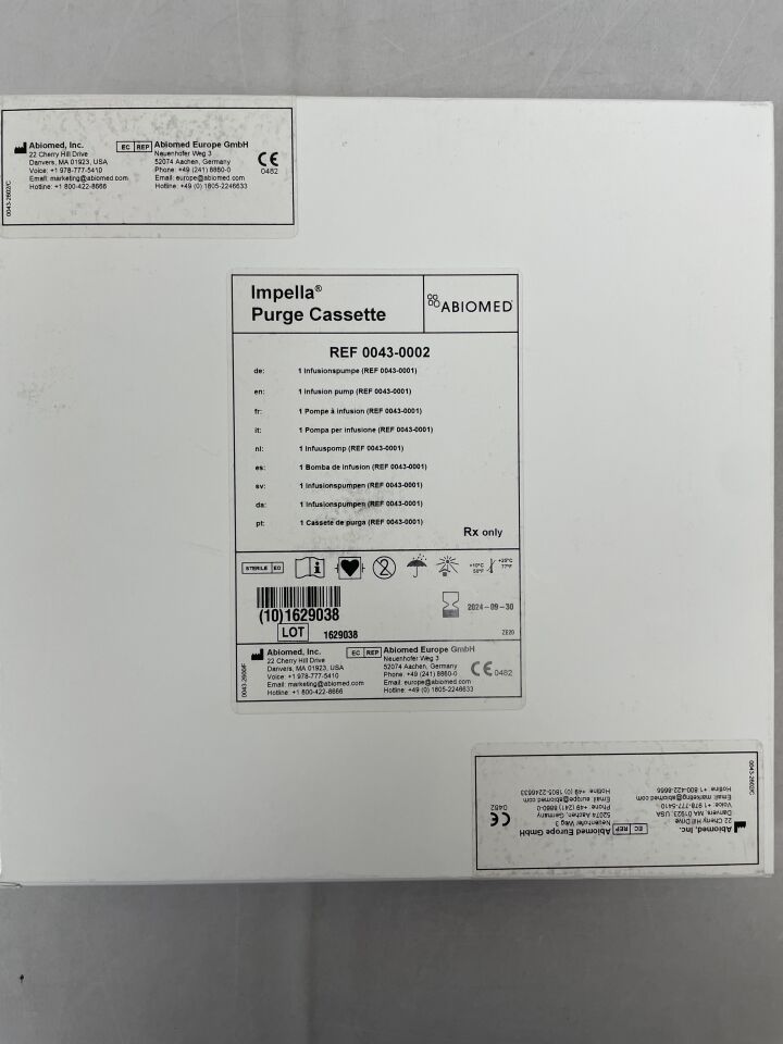 0043-0002 - ABIOMED - Purge Cassette for the Impella Controller, (BX/1) - ( Expiry Date: 2024-09-30 )