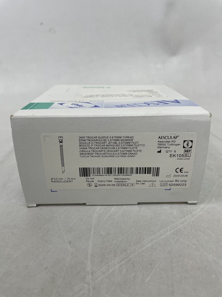 EK105SU - AESCULAP - trocar sleeve 3.5/70mm thread, (BX/6) - ( Expiry Date: 2025-03-05 )