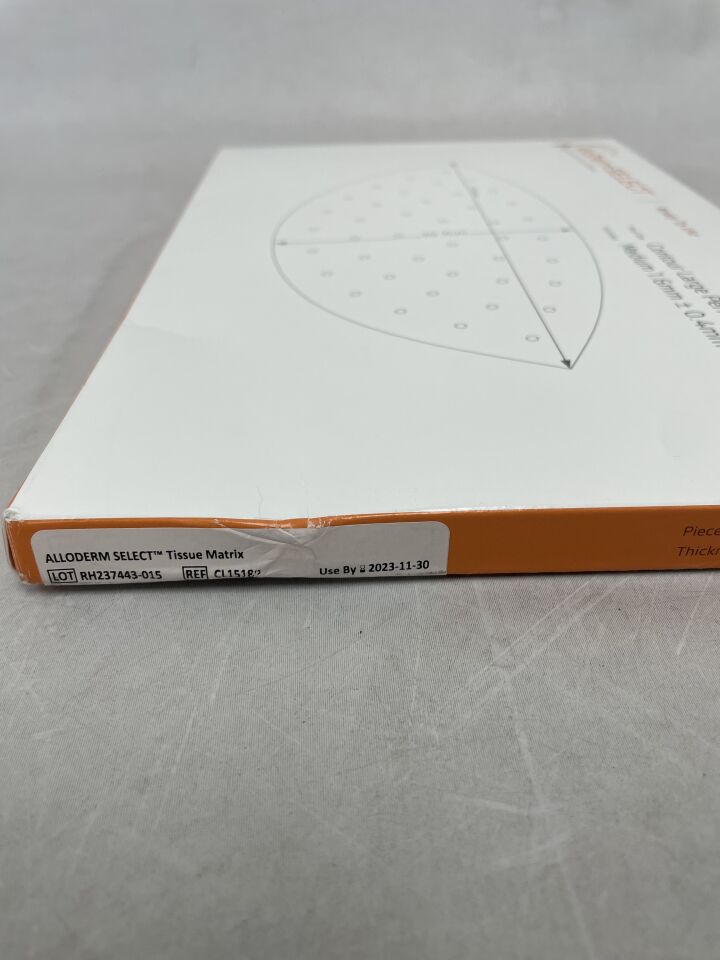 CL15183 - ALLERGAN - Alloderm Select Tissue Matrix, Contour Large Perforated, 21.5 x 10.7cm, (BX/1) - ( Expiry Date: 2023-11-30 )