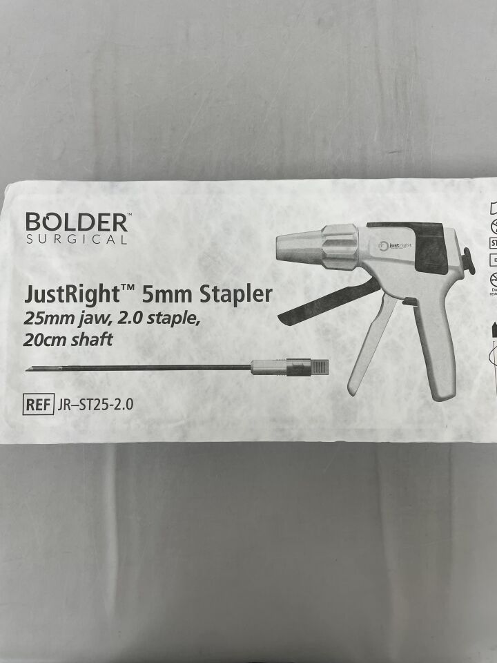JR-ST25-2.0 - BOLDER SURGICAL - JustRight 5mm Stapler, 25mm Jaw, 2.0 Staple, 20cm Shaft, () - ( Expiry Date: 2024-06-14 )