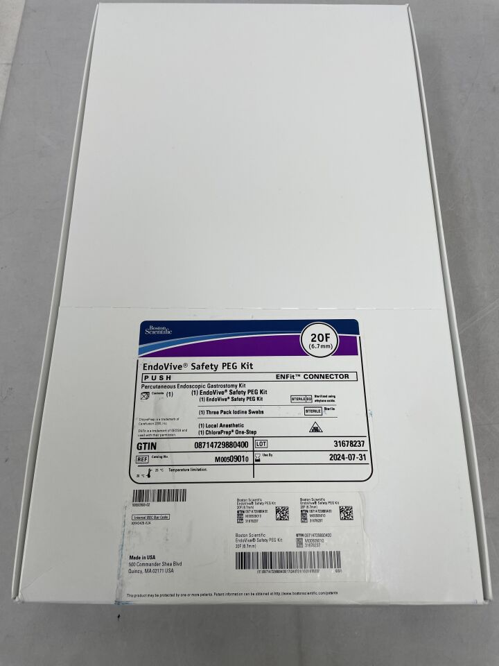 0901 - BOSTON SCIENTIFIC - Endovive Safety PEG Kit, Percutaneous Endoscopic Gastrostomy Kit, 20F, () - ( Expiry Date: 2024-07-31 )