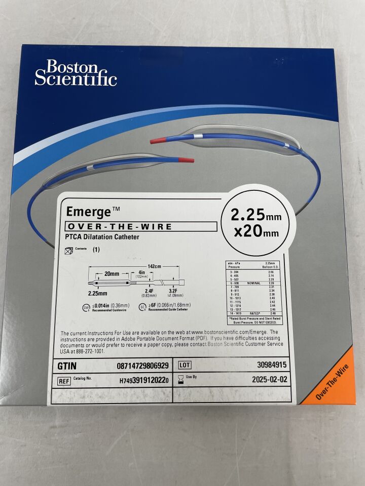 391912022 - BOSTON SCIENTIFIC - Emerge OTW PTCA Dilatation Catheter - 2.25mm x 20mm, (BX/1) - ( Expiry Date: 2025-02-02 )