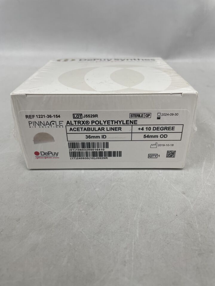 1221-36-154 - DEPUY - Pinnacle Altrx +4 10 Polyethylene Acetabular Liner, 36mm x 54mm, (BX/1) - ( Expiry Date: 2024-09-30 )