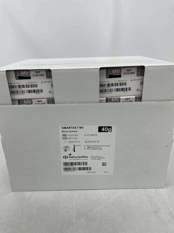 3122-040 - DEPUY - Smartset MV Medium Viscosity Bone Cement, 40 g, (BX/10) - ( Expiry Date: 2024-06-30 )