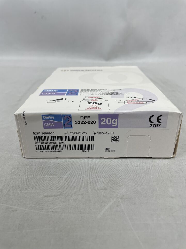 3322-020 - DEPUY - CMW 2 High Viscosity Bone Cement, 20G, (BX/1) - ( Expiry Date: 2024-12-31 )