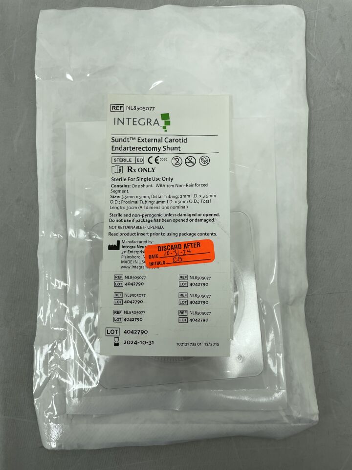 NL8505077 - INTEGRA - Sundt External Carotid Endarterectomy Shunt, Loop: 3.5mm x 5mm, 30cm, (EA) - ( Expiry Date: 2024-10-31 )
