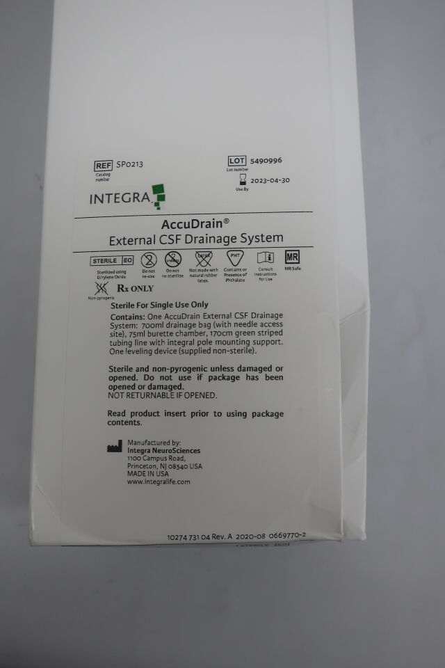 SP0213 - INTEGRA - accudrain external csf drainage system , (BX/1) - ( Expiry Date: 2023-10-31 )