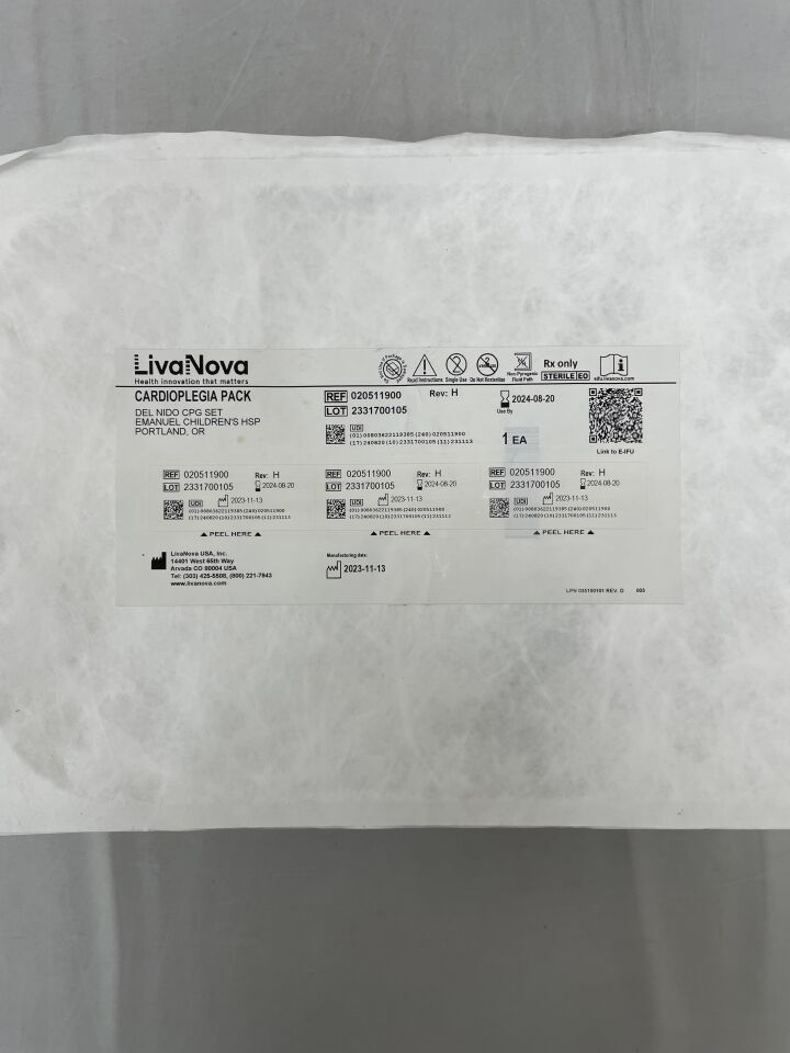 020511900 - LIVANOVA - Cardioplegia Pack, (EA) - ( Expiry Date: 2024-08-20 )