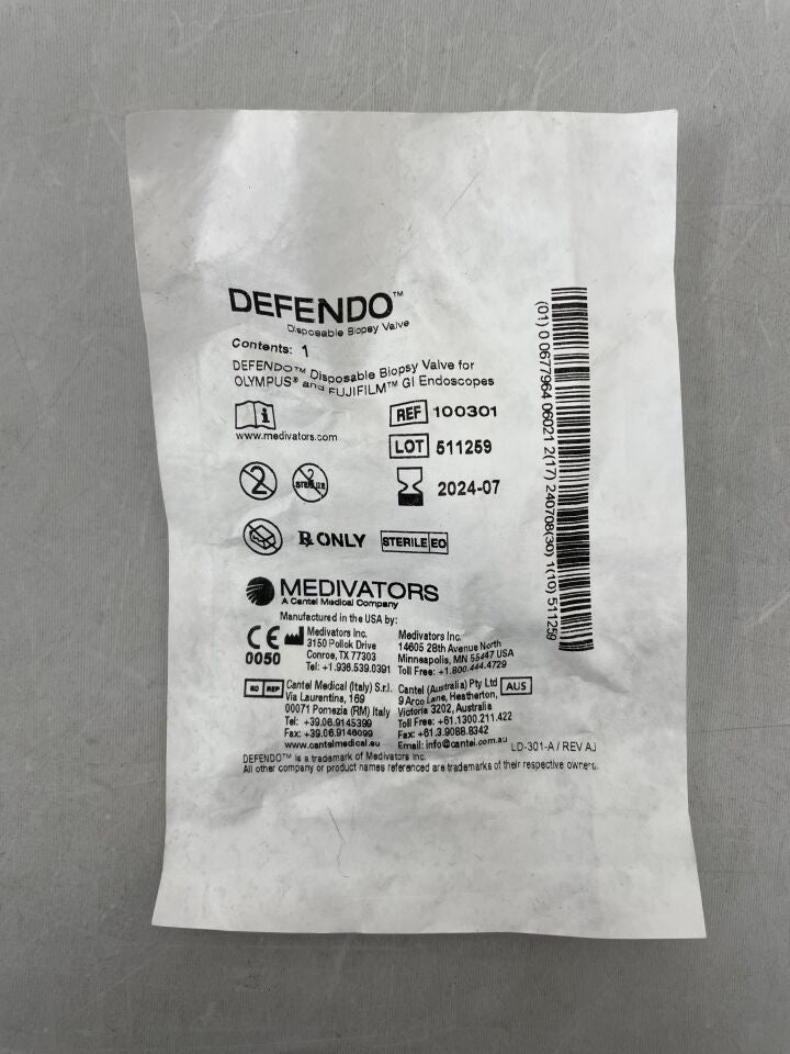 100301 - MEDIVATORS - Defendo Biopsy Valve for Olympus & Fujifilm GI Endoscopes, (EA) - ( Expiry Date: 2024-07-08 )