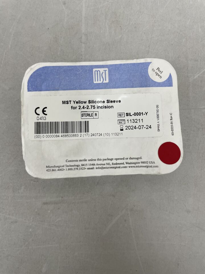 SIL-0001-Y - MST - Yellow Silicone sleeve for 2.4-2.75 incision, (EA) - ( Expiry Date: 2024-07-24 )