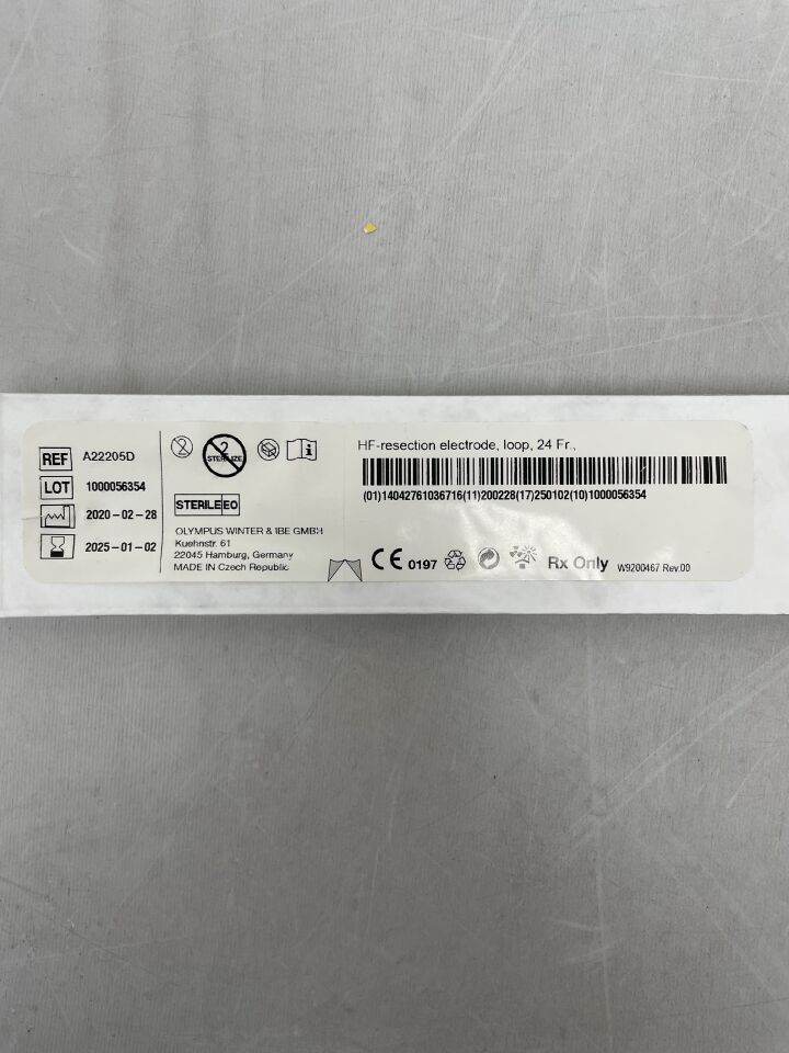 A22205D - OLYMPUS - HF Resection Electrode, Loop 24 Fr Size, 0.2 mm Wire, 30 Degree Angle, () - ( Expiry Date: 2025-01-02 )