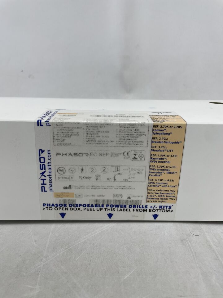 6.35K - PHASOR HEALTH - Phasor Drill 6.35-mm diameter, ~70-mm usable length with drill stop extension (tapered) + Kit (version A1) with Stapler, (BX/1) - ( Expiry Date: 2024-08-30 )