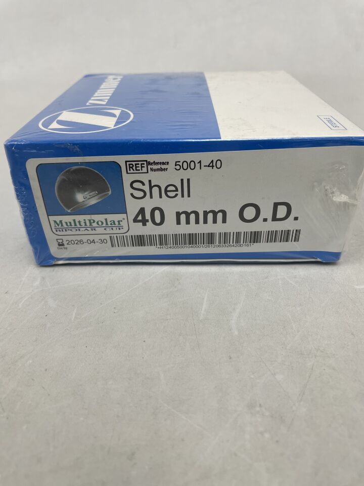 5001-40  -  ZIMMER  -  MultiPolar BiPolar Cup, Shell, 40mm , ( BX/1 )  -  ( Expiry Date : 2026-04-30 )