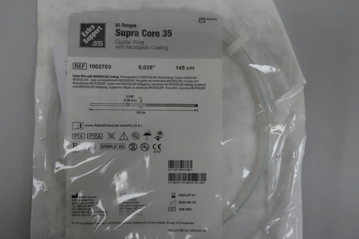 1002703 - ABBOTT - Hi-Torque supra core 35 guide wire - .035" x 145cm, ()