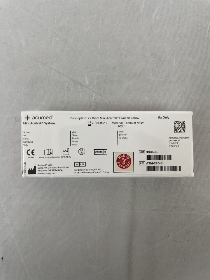 ATM-220-S - ACUMED - Acutrak Mini Headless Compression Screw, 22mm, (BX/1) - ( Expiry Date: 2023-11-23 )