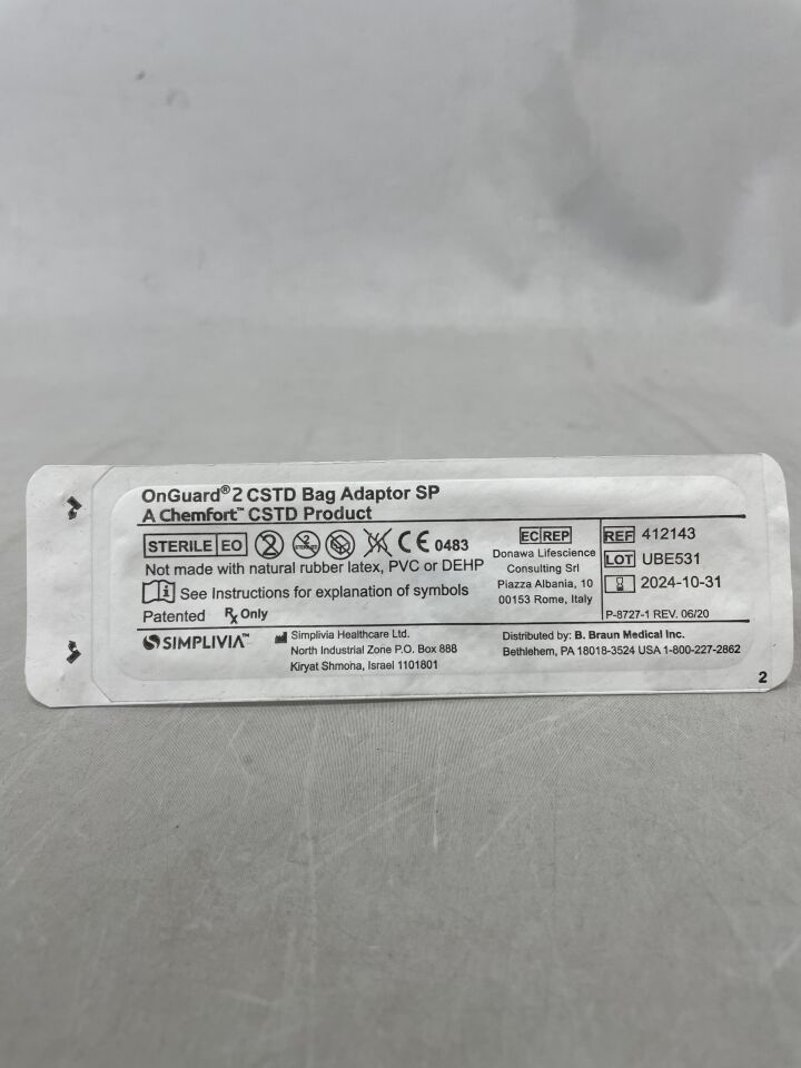 412143 - B BRAUN - OnGuard 2 Spike Port Bag Adaptor, (EA) - ( Expiry Date: 2024-10-31 )