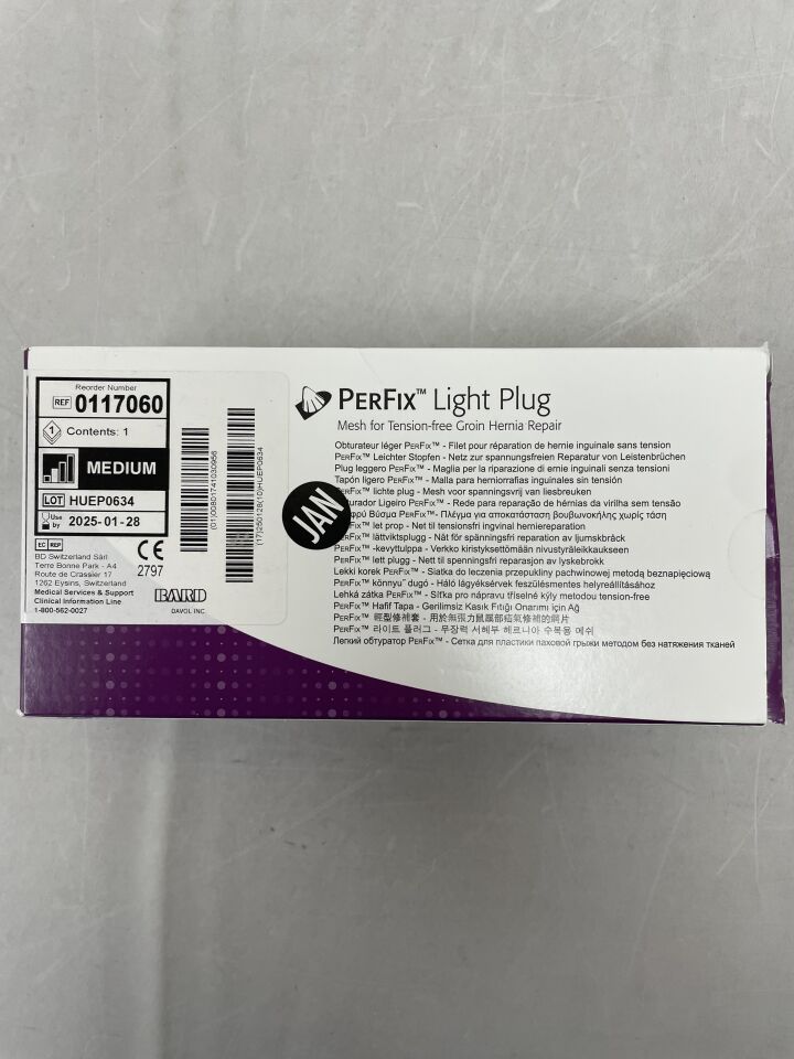 117060 - BARD - Mesh Perfix Light Plug: Medium, (BX/1) - ( Expiry Date: 2025-01-28 )