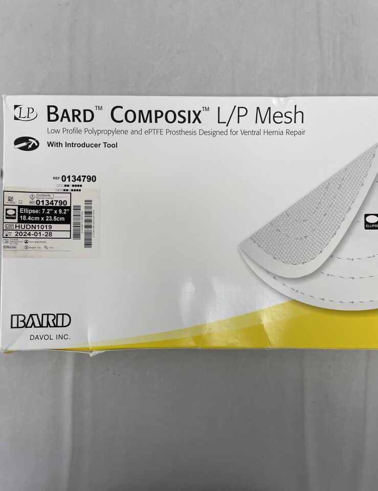 134790 - BARD - Composix L/P Mesh 18.4cm x 23.5cm Elliptical with Introducer Tool (No Box), (BX/1) - ( Expiry Date: 2024-01-28 )