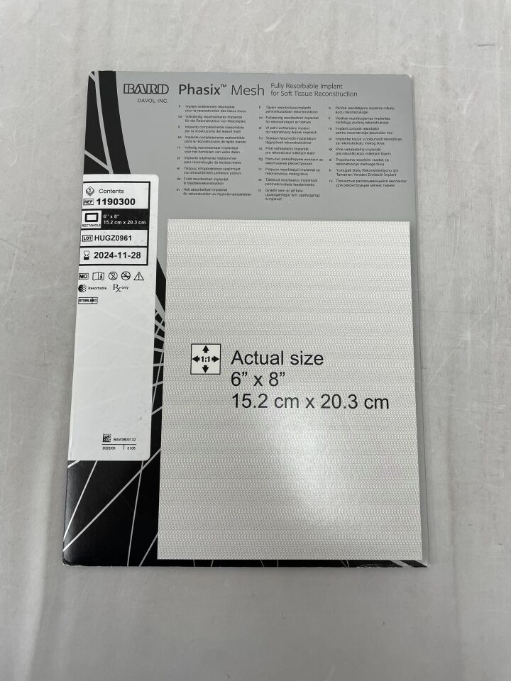 1190300 - BARD - Phasix Mesh Rectangle 6" x 8", (BX/1) - ( Expiry Date: 2024-11-28 )
