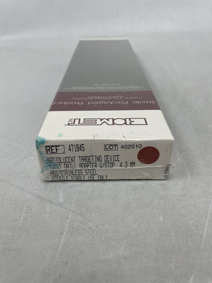 471845 - BIOMET - Radiolucent Targeting Device, Twist Drill Adapter with Stop, 4.3mm, ABS/Stainless Steel, (BX/1) - ( Expiry Date: 2016-05-01 )