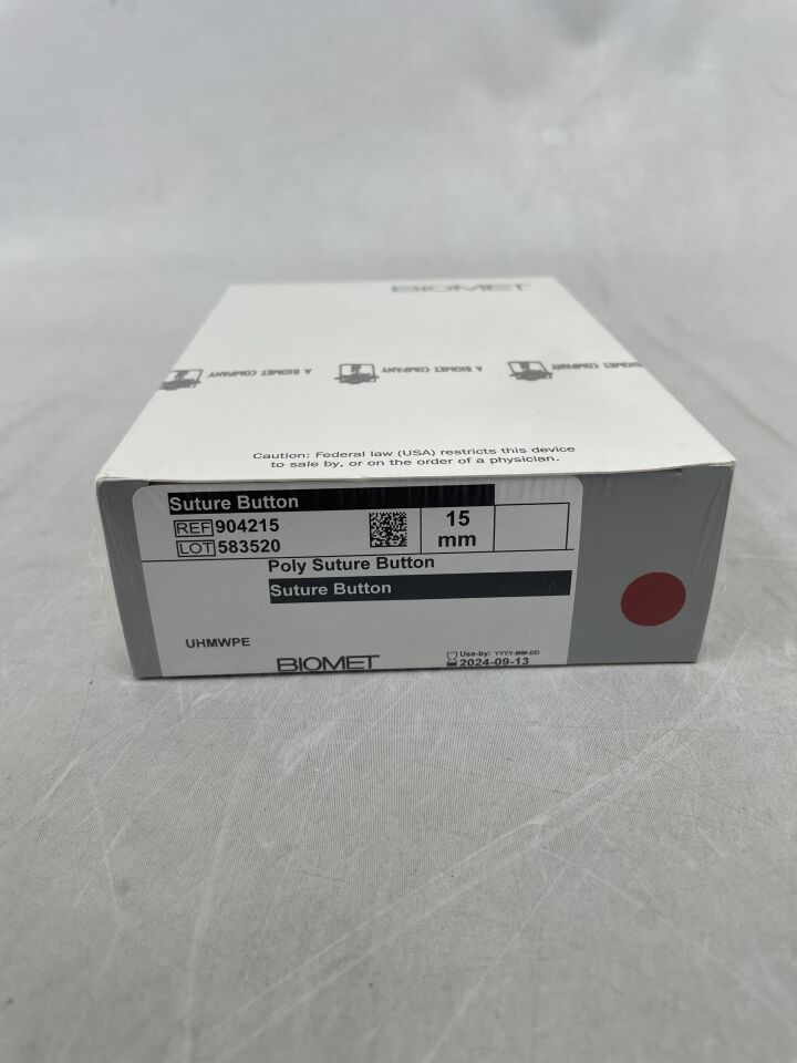 904215 - BIOMET - Poly Suture Button, 15mm, (BX/1) - ( Expiry Date: 2024-09-13 )