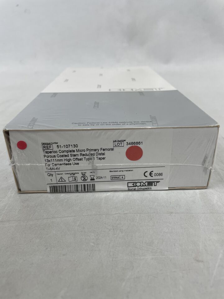 51-107130 - BIOMET - Taperloc Complete Microplasty Stem, 13 mm, (BX/1) - ( Expiry Date: 2024-11-30 )