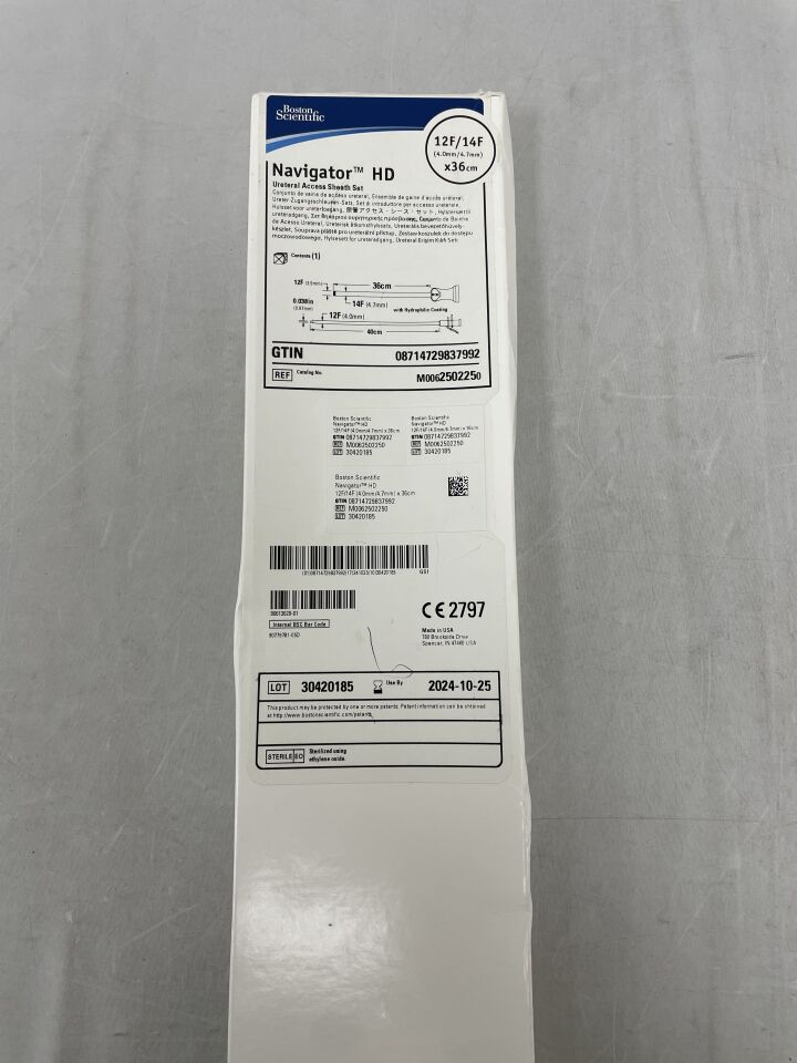 250225 - BOSTON SCIENTIFIC - Navigator HD Ureteral Access Sheath Set,  12F/14F x 36cm, (BX/1) - ( Expiry Date: 2024-10-25 )