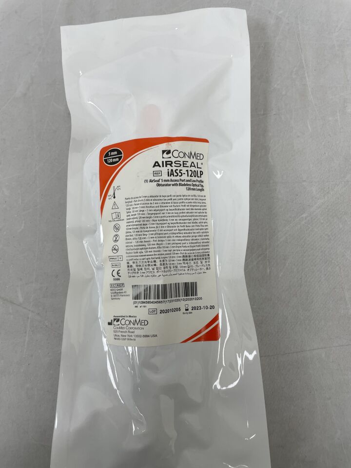 IAS5-120LP - CONMED - AirSeal 5 mm Access Port and Low-Profile Obturator, 120 mm Length, (EA) - ( Expiry Date: 2023-10-20 )