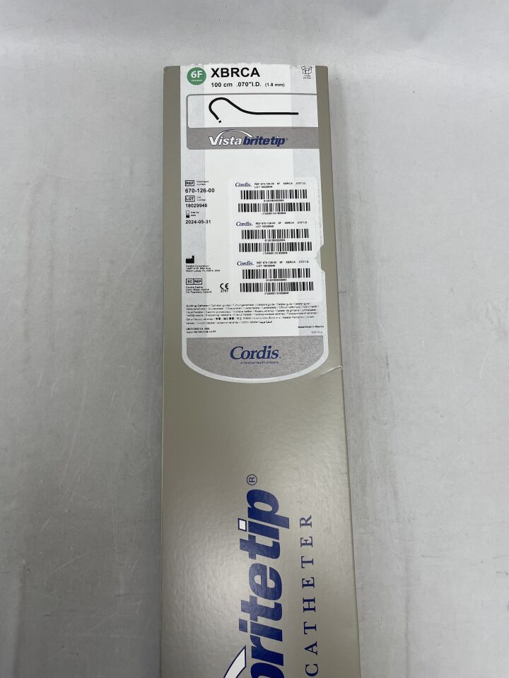 670-126-00 - CORDIS - Vista BriteTip 6F Guiding Catheter: 100cm, XBRCA , () - ( Expiry Date: 2024-05-31 )