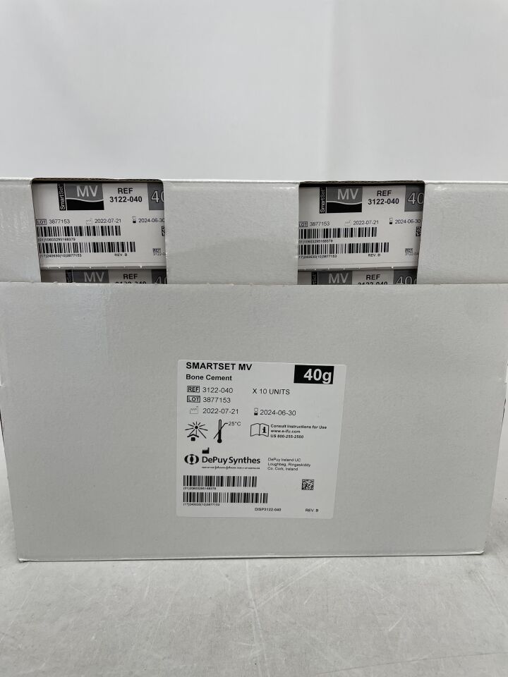 3122-040 - DEPUY - Smartset MV Medium Viscosity Bone Cement, 40 g, (BX/10) - ( Expiry Date: 2024-06-30 )