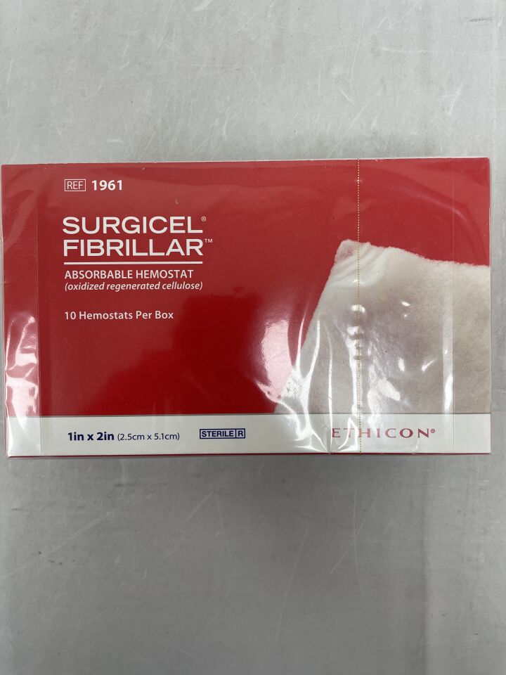 1961 - ETHICON - Surgicel Original Absorbable Hemostat, 1 x 2 in., (BX/10) - ( Expiry Date: 2023-02-28 )