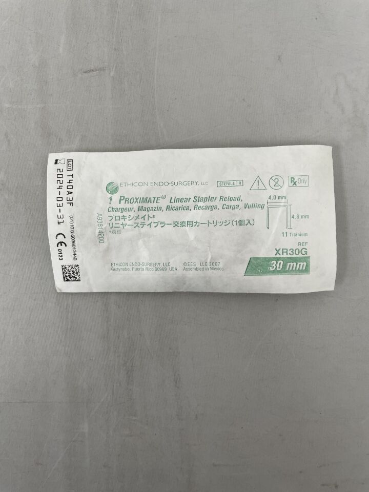 XR30G - ETHICON - Proximate Reloadable Staplers Cartridge, Green, For TX30 30 mm Linear Stapler, () - ( Expiry Date: 2024-03-31 )