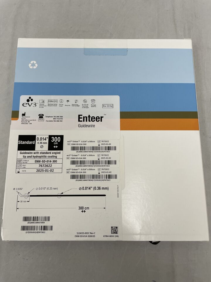 ENW-SD-014-300 - EV3 - Enteer Guidewire Standard 0.014" / 300cm (x) Lot of 4, (BX/1) - ( Expiry Date: 2025-01-02 )