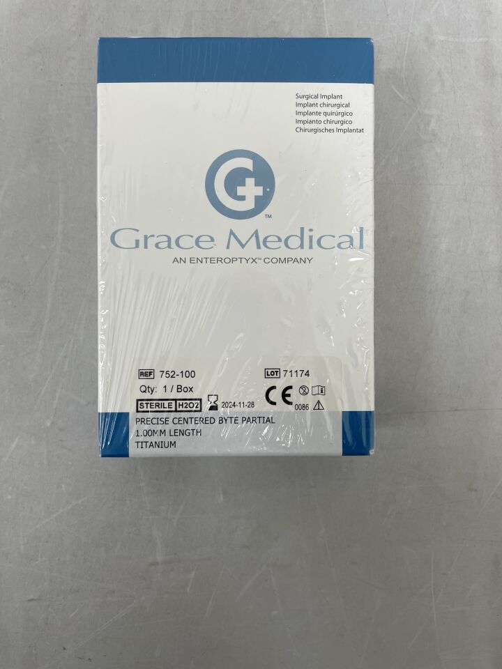 752-100 - GRACE MEDICAL - precise centered byte partial 1.00mm length titanium, (BX/1) - ( Expiry Date: 2024-11-28 )