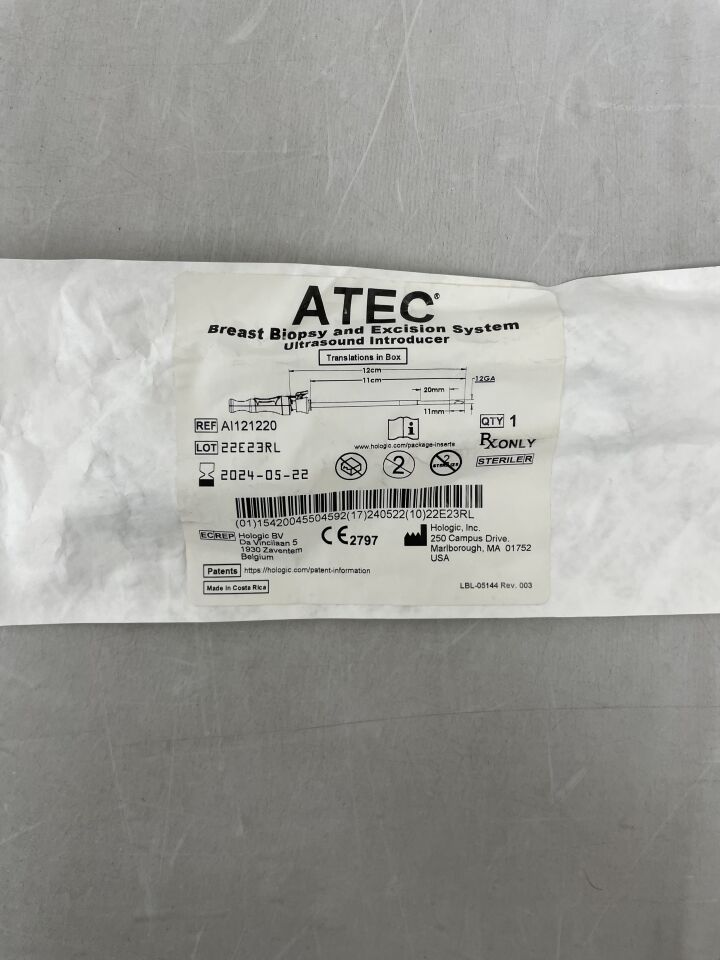 AI121220 - HOLOGIC - ATEC Breast Biopsy & Excision Ultrasound Introducer 12G x 12cm x 20cm, (EA) - ( Expiry Date: 2024-05-22 )
