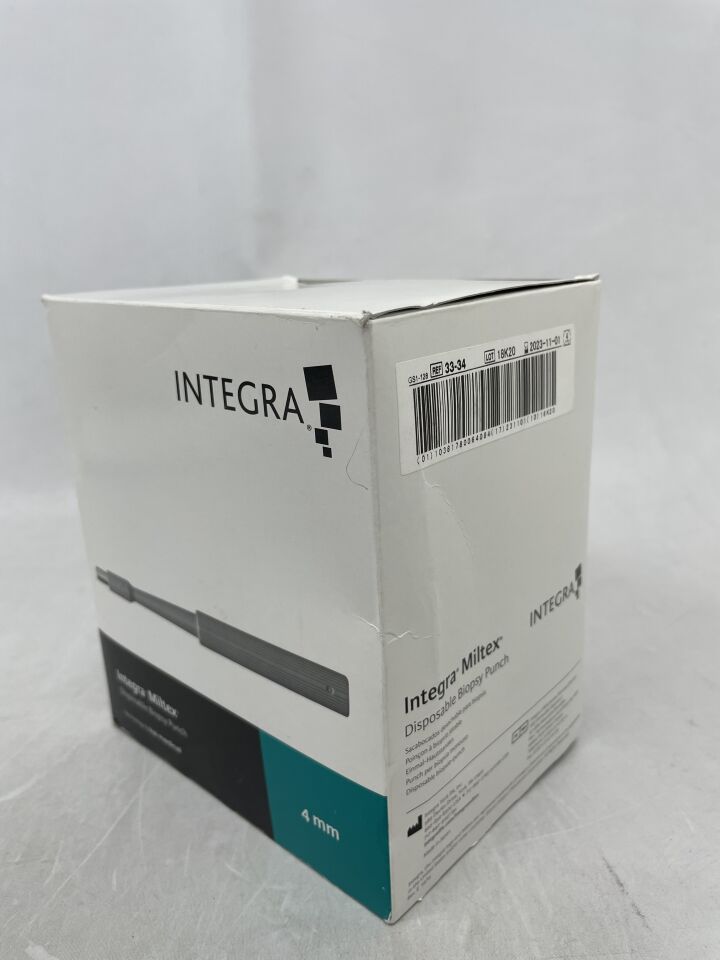 33-34 - INTEGRA - Disposable Biopsy Punch, 4mm, (BX/50) - ( Expiry Date: 2023-11-01 )