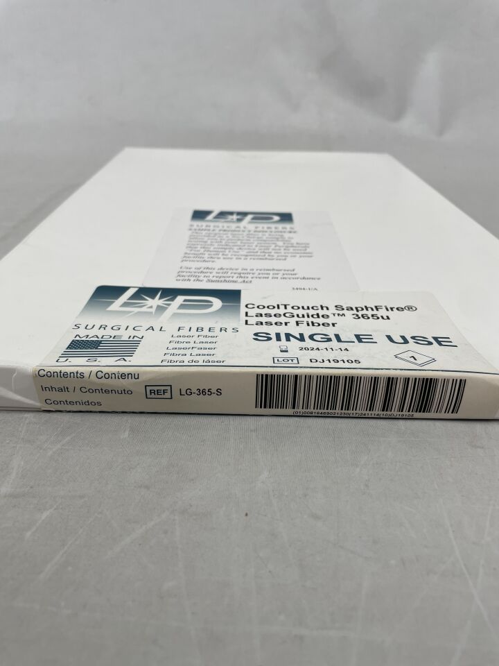 LG-365-S - LASER PERIPHERALS - LaseGuide SaphFire 365U Laser Fiber, (BX/1) - ( Expiry Date: 2024-11-14 )