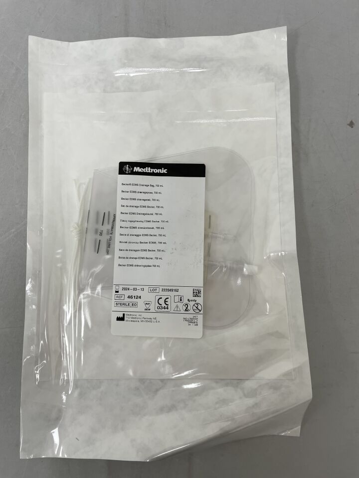 46124 - MEDTRONIC - Becker EDMS Drainage Bag, 700ml, (EA) - ( Expiry Date: 2024-03-13 )