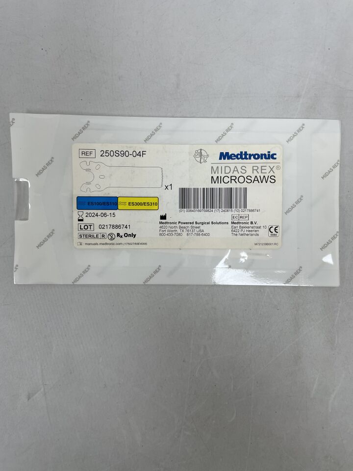 250S90-04F - MEDTRONIC - midas rex microsaws blade mr so 25x9x.4mm fine, (EA) - ( Expiry Date: 2024-06-15 )
