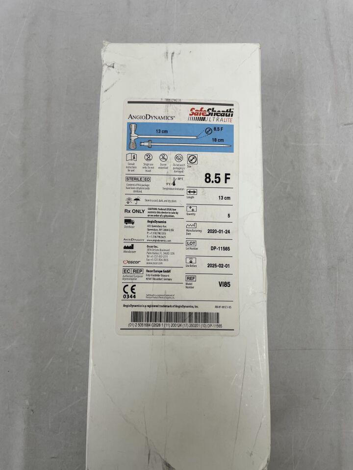 VI85 - OSCOR - SafeSheath UltraLite Tear-away Hemostatic Valved Sheath System 8.5F x 13cm, (BX/5) - ( Expiry Date: 2025-02-01 )