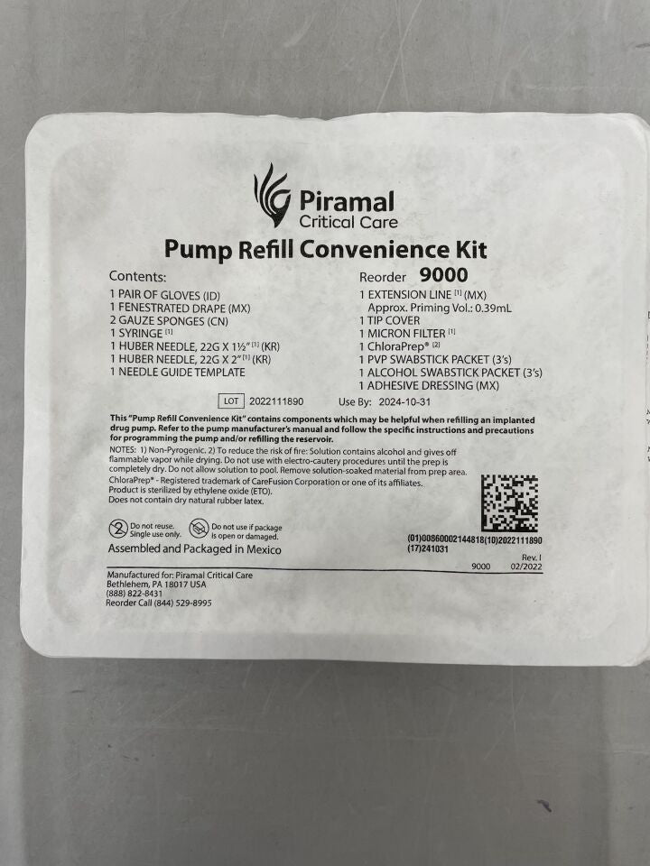 9000 - PIRAMAL - Pump Refill Convenience Kit, (EA) - ( Expiry Date: 2024-10-31 )
