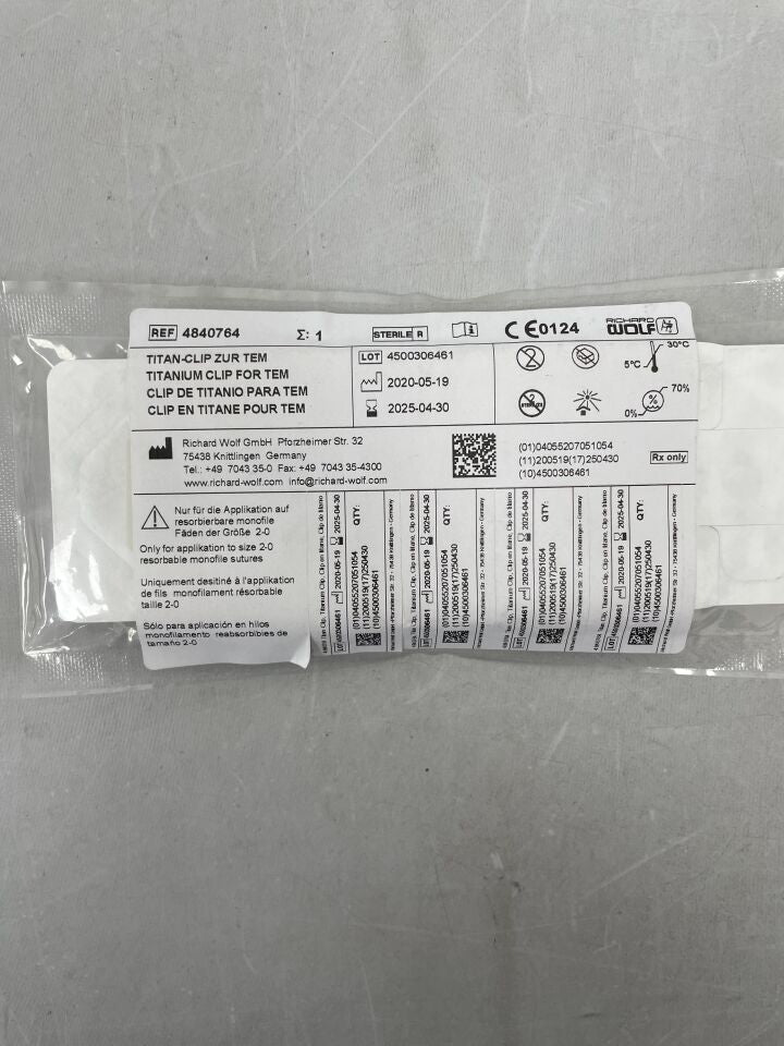 4840764 - RICHARD WOLF - Titan Clip for TEM , (EA) - ( Expiry Date: 2025-04-30 )