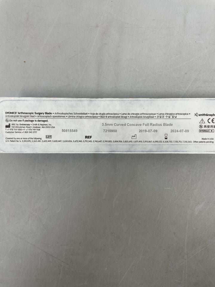 7210980 - SMITH & NEPHEW - Dyonics Full Radius Curved Blade, 3.5mm , (EA) - ( Expiry Date: 2024-07-09 )