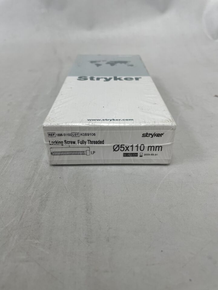 1896-5110S - STRYKER - Locking Screw Fully Threaded, 5 x 110mm, (BX/1) - ( Expiry Date: 2023-03-31 )