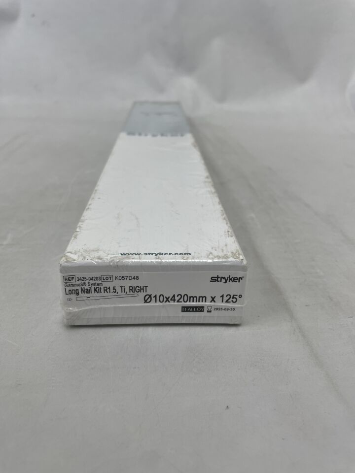 3425-0420S - STRYKER - Gamma3 System Long Nail Kit, R1.5, Ti, Right, 10 x 420mm x 125 Degree, (BX/1) - ( Expiry Date: 2023-09-30 )