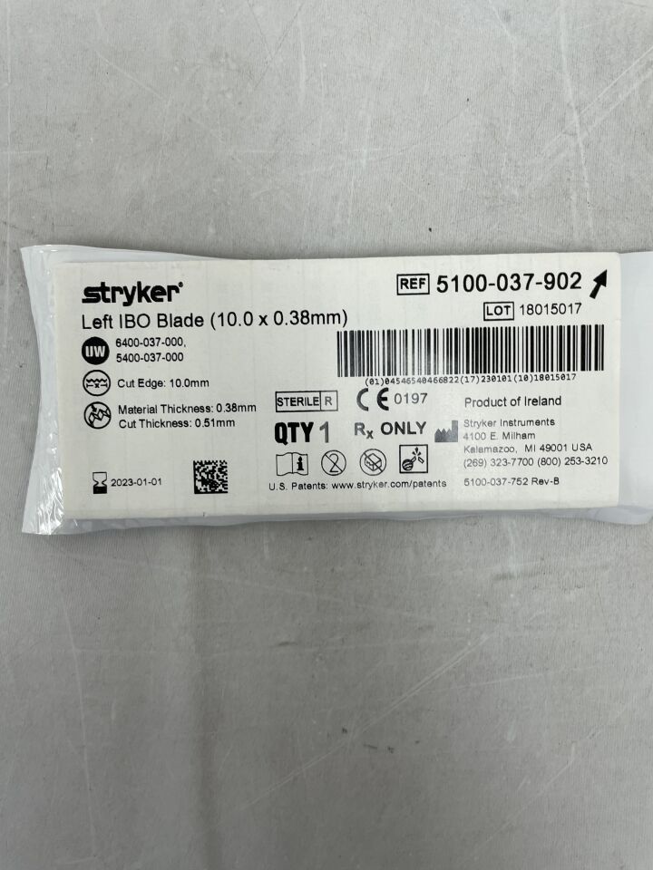 5100-037-902 - STRYKER - Left IBO Blade, () - ( Expiry Date: 2023-01-01 )