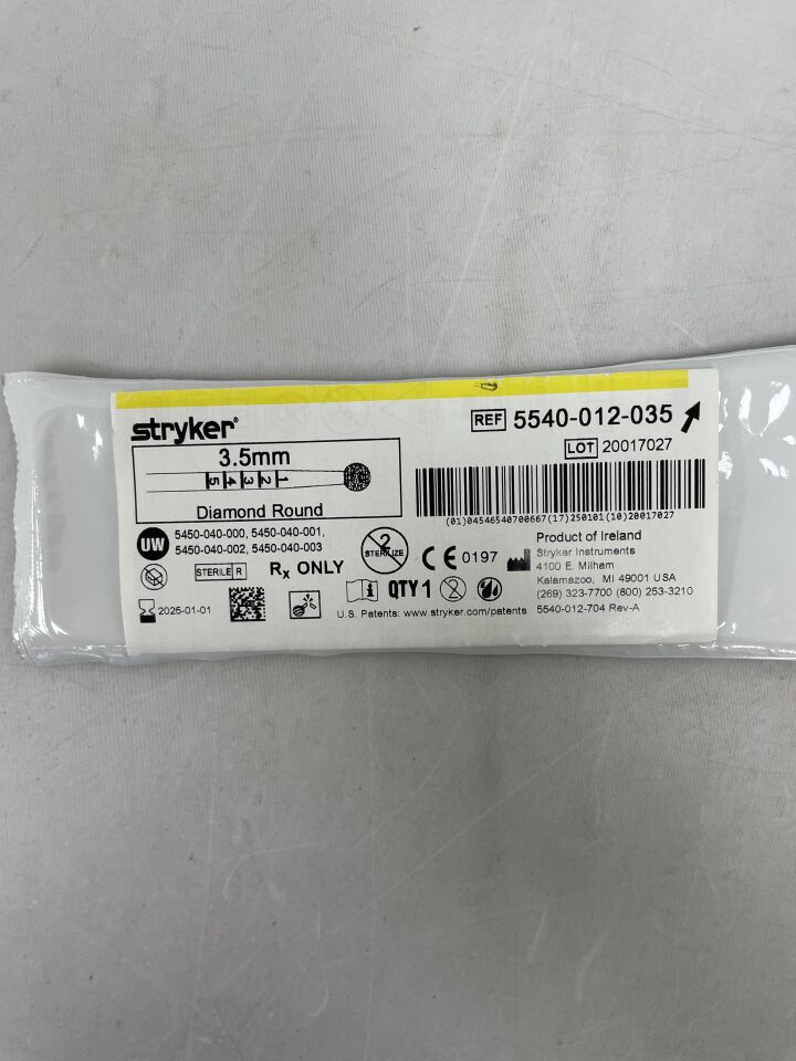 5540-012-035 - STRYKER - diamond round, 3.5mm, (EA) - ( Expiry Date: 2025-01-01 )